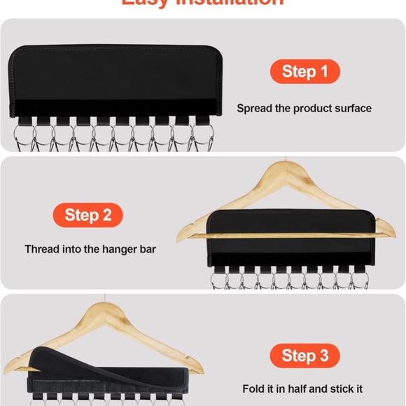 Hat Organizer Hanger with Clips | Closet Cap Storage Rack | Holds 10 Hats - Picture 6 of 6